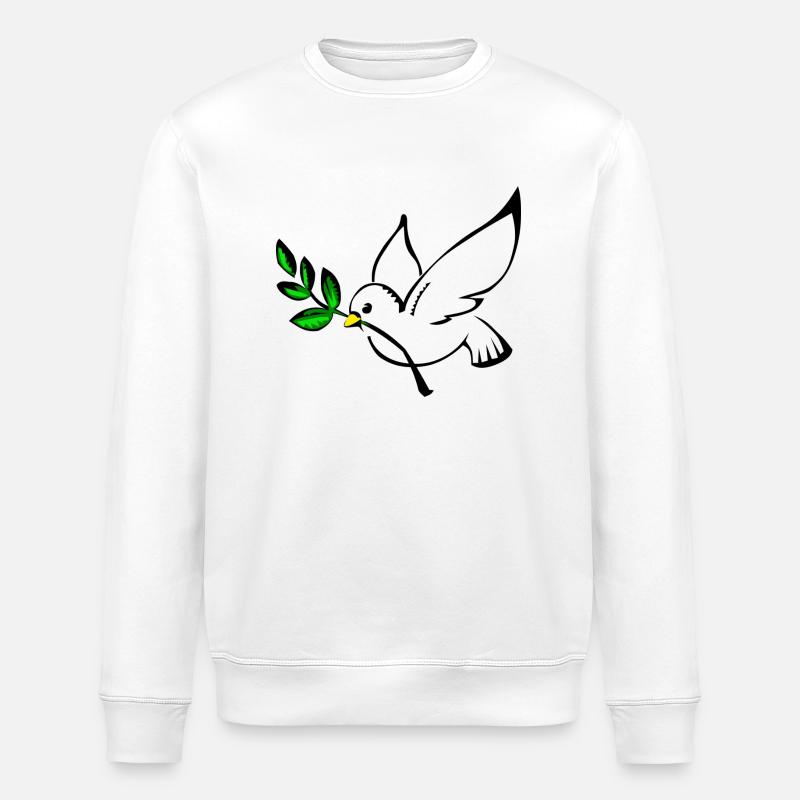 Frieden Taube - Stanley/Stella Unisex Bio-Sweatshirt ROLLER - Weiß