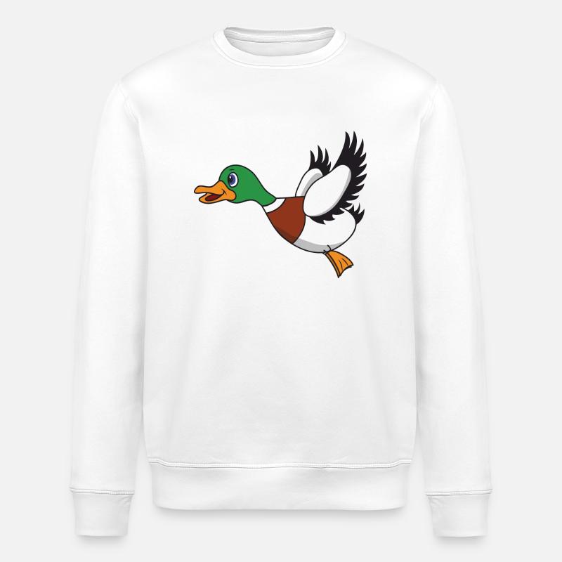 Flying duck - Stanley/Stella ROLLER Unisex Organic Sweatshirt - white