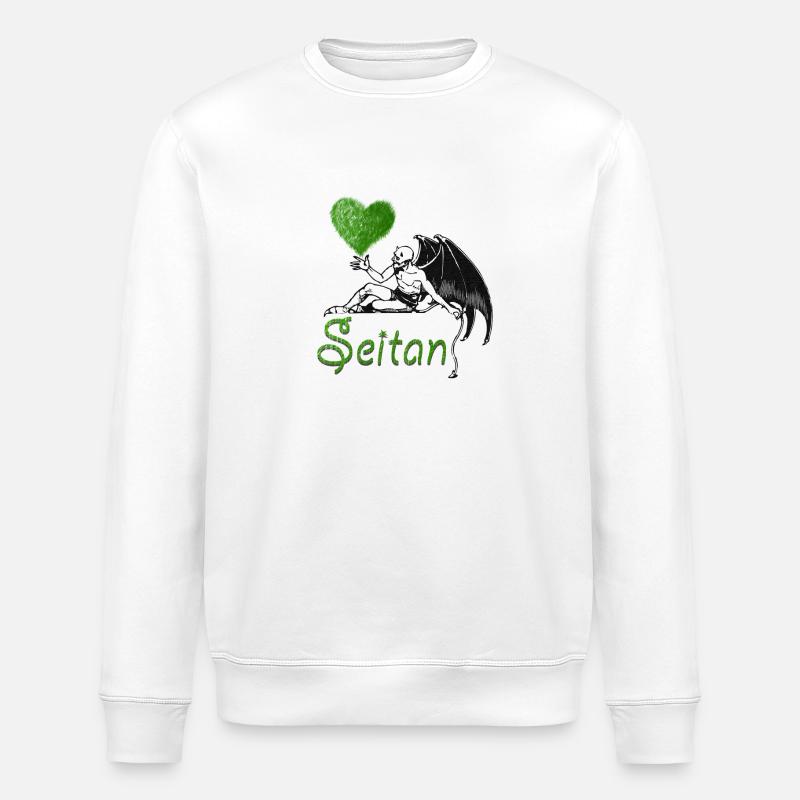 Green Seitan - Stanley/Stella ROLLER Unisex Organic Sweatshirt - white