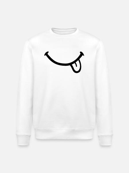 Smiley Langue - Sweat bio ROLLER Stanley/Stella Unisexe - blanc
