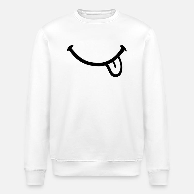 Smiley Tongue - Stanley/Stella ROLLER Unisex Organic Sweatshirt - white