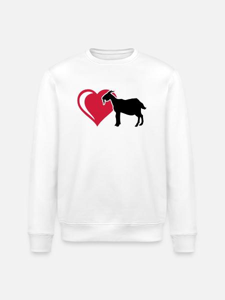 Ziege Herz - Stanley/Stella Unisex Bio-Sweatshirt ROLLER - Weiß