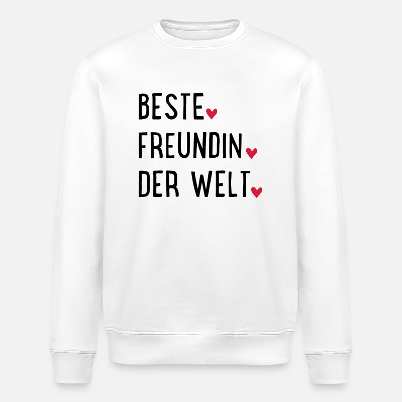 Beste Freundin - Stanley/Stella Unisex Bio-Sweatshirt ROLLER - Weiß