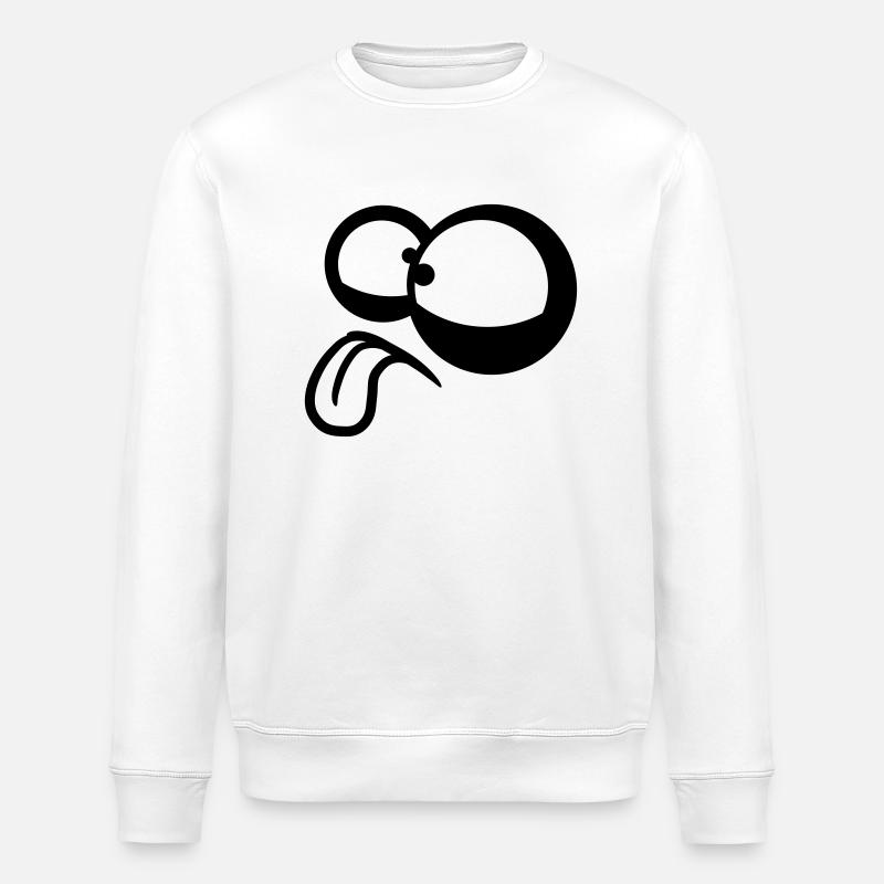 Crazy Comic Eyes - Stanley/Stella ROLLER Unisex Organic Sweatshirt - white