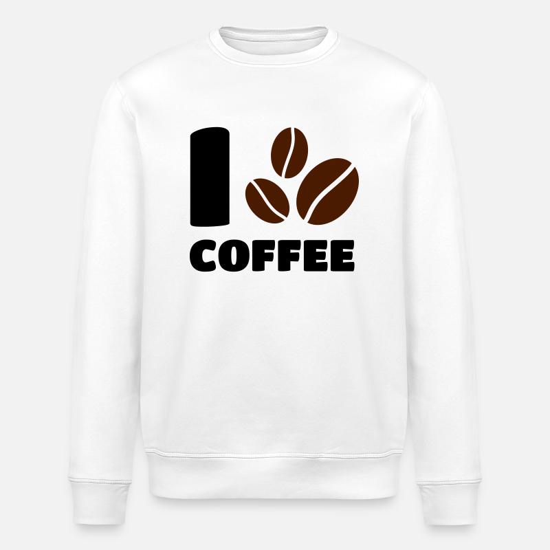 I love Coffee - Stanley/Stella Unisex Bio-Sweatshirt ROLLER - Weiß