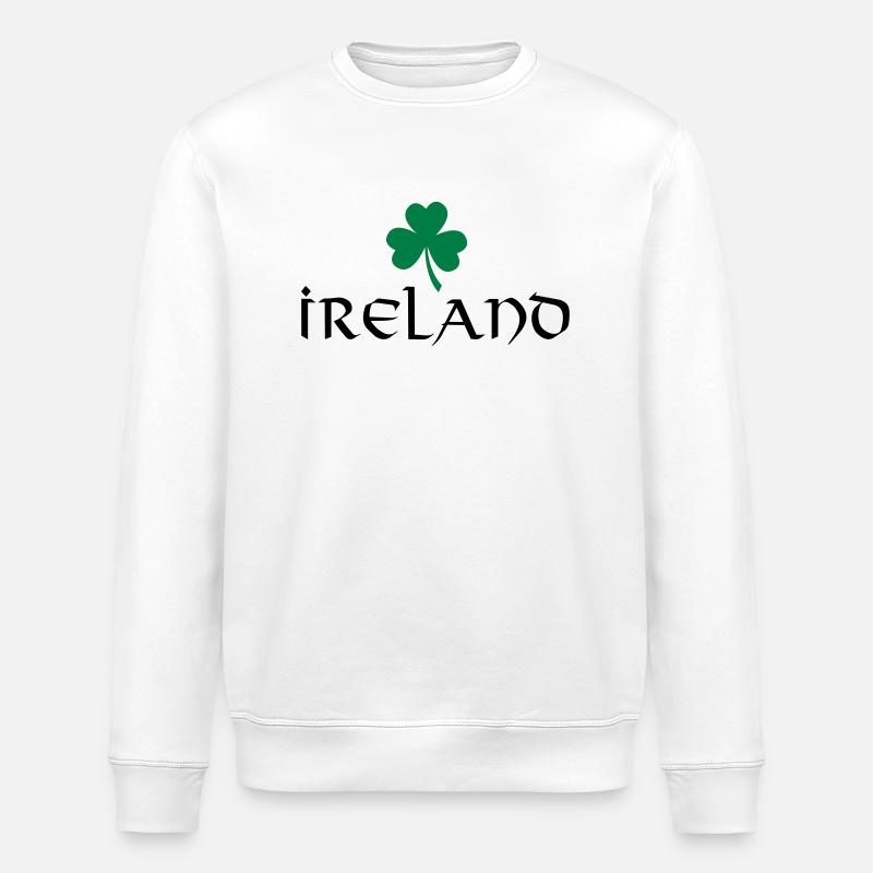Ireland - St. Patrick's Day - Stanley/Stella ROLLER Unisex Organic Sweatshirt - white