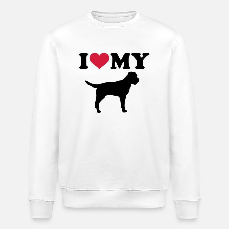 Border Terrier - Stanley/Stella ROLLER Unisex Organic Sweatshirt - white