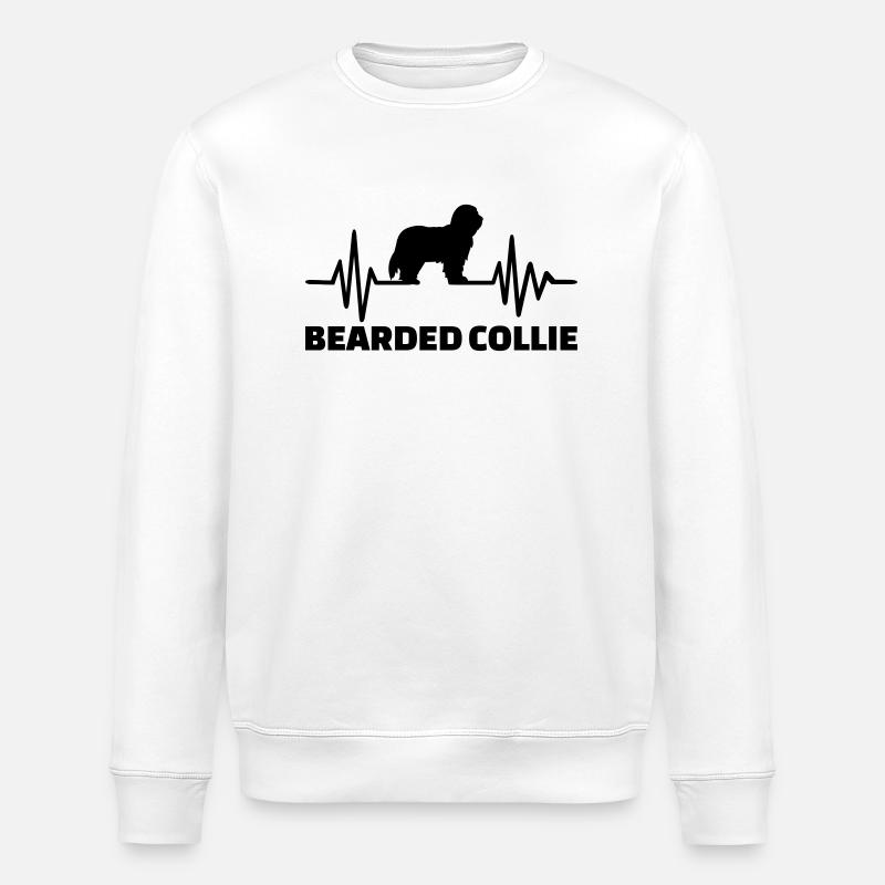 Bearded Collie - Stanley/Stella ROLLER Unisex Organic Sweatshirt - white