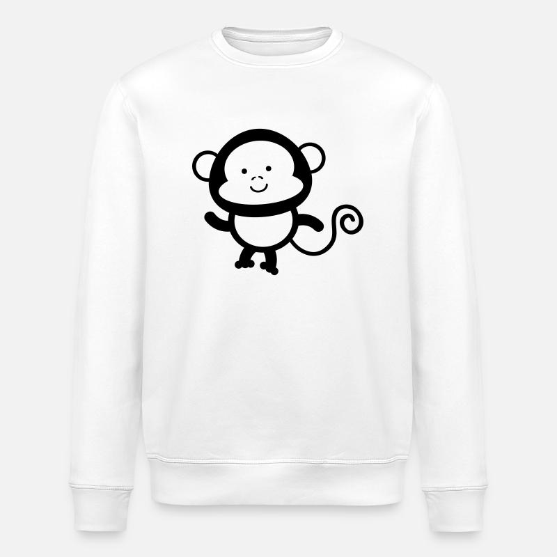 monkey - Stanley/Stella Unisex Bio-Sweatshirt ROLLER - Weiß