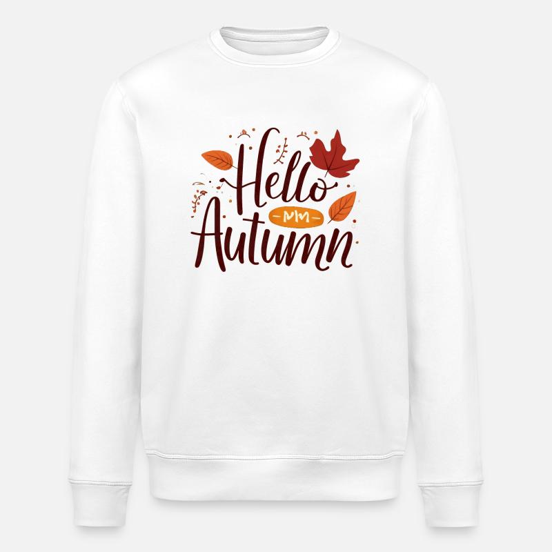 Bonjour Feuilles d’automne - Sweat bio ROLLER Stanley/Stella Unisexe - blanc