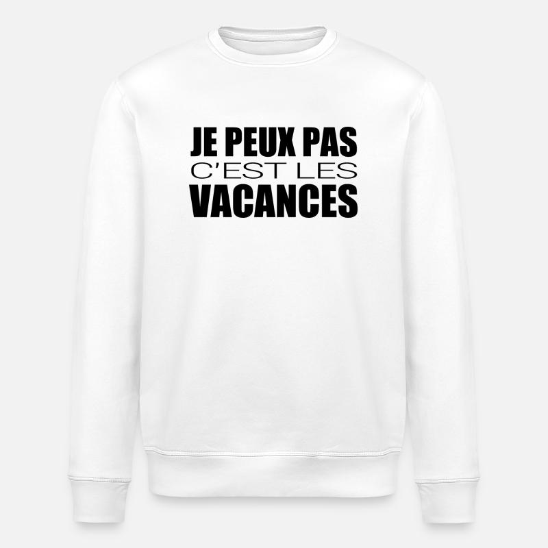 I can't it's the holidays - Stanley/Stella ROLLER Unisex Organic Sweatshirt - white