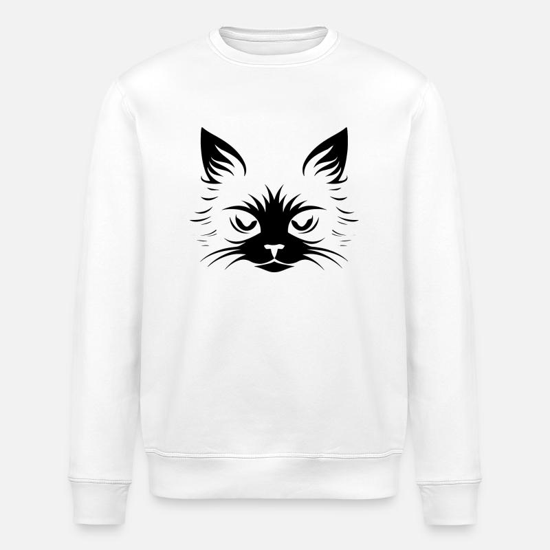 Cat, Cat Motif - Stanley/Stella ROLLER Unisex Organic Sweatshirt - white