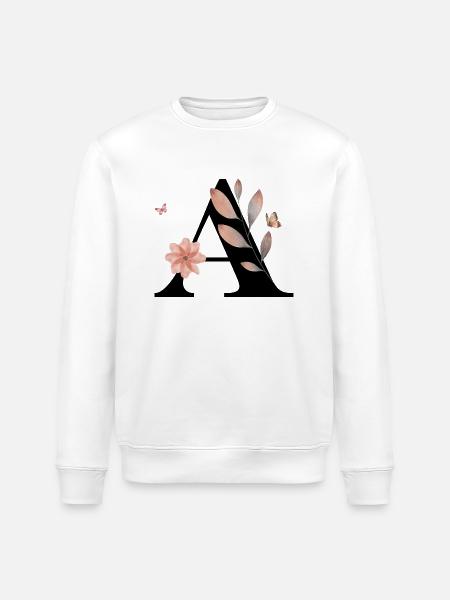 Wildblumen-Buchstaben-Aquarelle - Stanley/Stella Unisex Bio-Sweatshirt ROLLER - Weiß