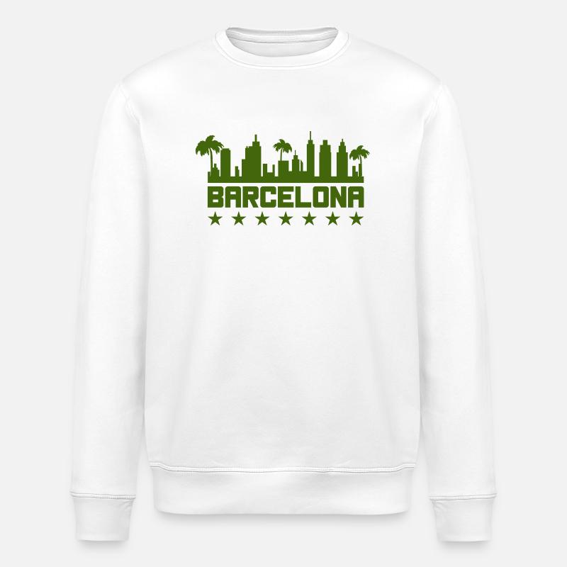 Ville de Barcelone - Sweat bio ROLLER Stanley/Stella Unisexe - blanc