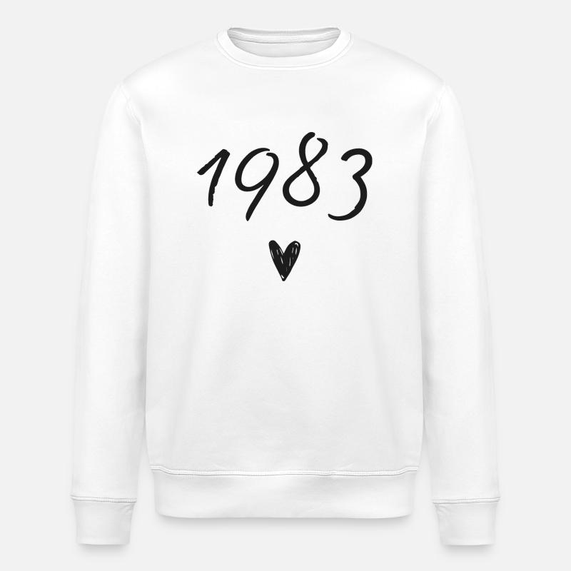 1983 Heart Anniversary - Stanley/Stella ROLLER Unisex Organic Sweatshirt - white