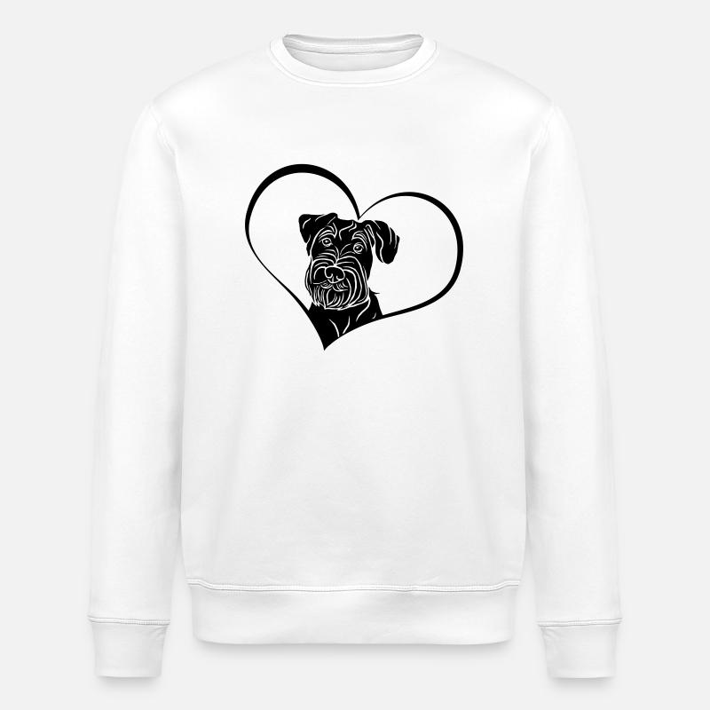 Schnauzer moyen en cœur - Sweat bio ROLLER Stanley/Stella Unisexe - blanc