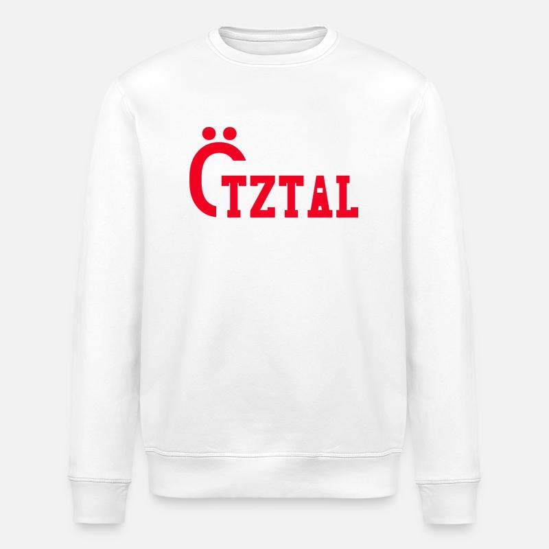 Texte rouge Ötztal - Sweat bio ROLLER Stanley/Stella Unisexe - blanc