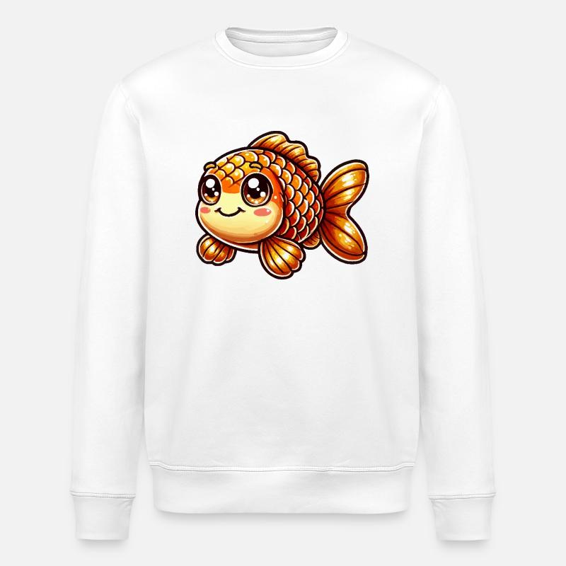 Goldfish Comic - Stanley/Stella ROLLER Unisex Organic Sweatshirt - white