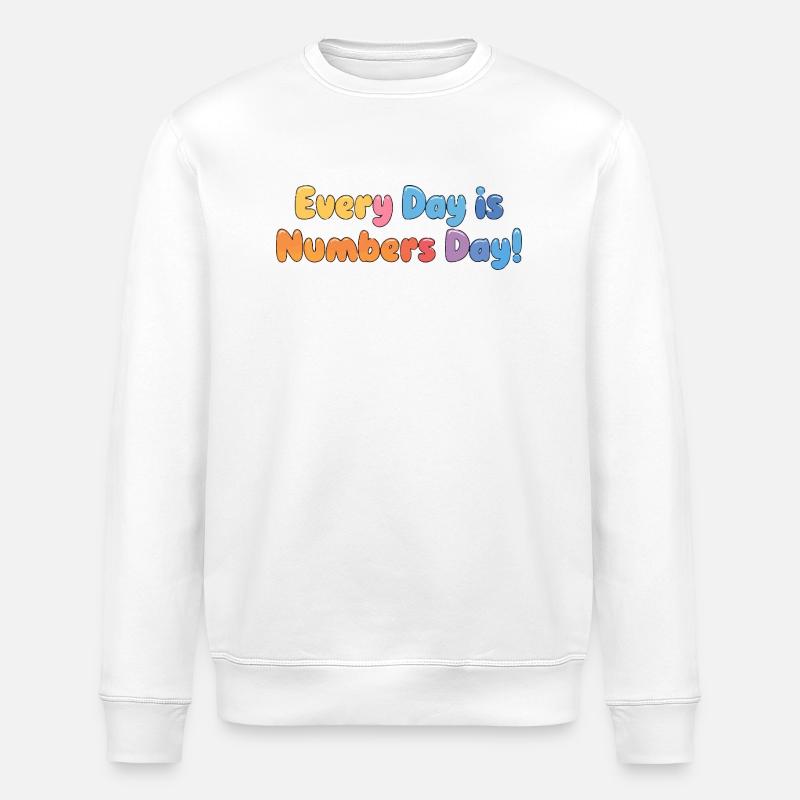 NUMBER DAY - Stanley/Stella ROLLER Unisex Organic Sweatshirt - white