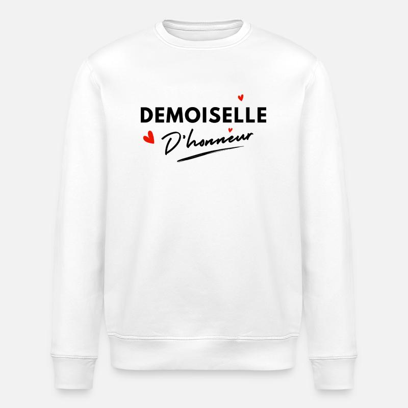 Brautjungfernherzen - Brautgeschenk - Stanley/Stella Unisex Bio-Sweatshirt ROLLER - Weiß