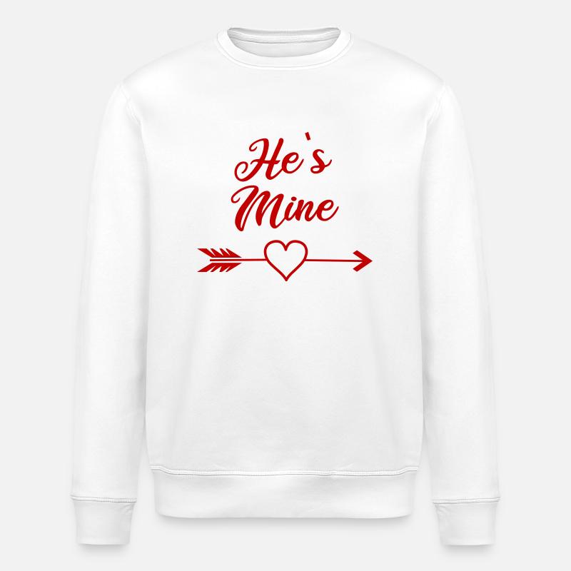 he is mine - Stanley/Stella Unisex Bio-Sweatshirt ROLLER - Weiß