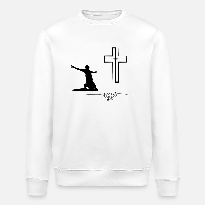 Jésus t’aime - Sweat bio ROLLER Stanley/Stella Unisexe - blanc