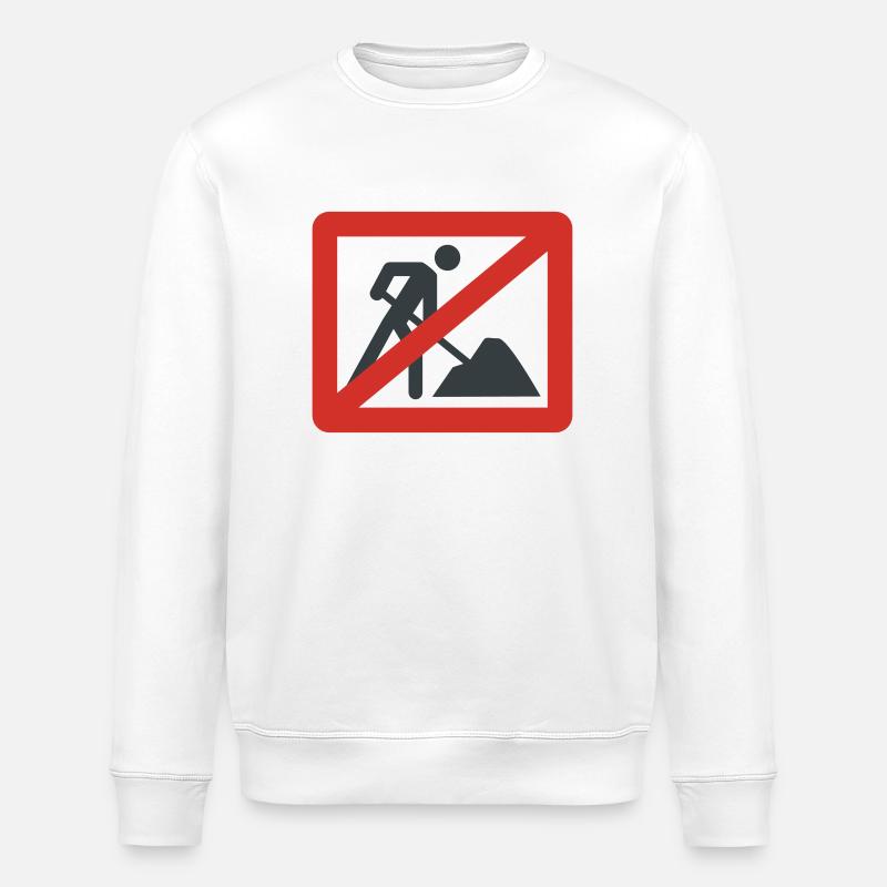 No Work - Stanley/Stella ROLLER Unisex Organic Sweatshirt - white