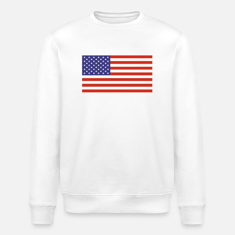 USA - Flagge - Stanley/Stella Unisex Bio-Sweatshirt ROLLER - Weiß