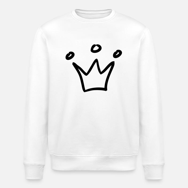 crown crowns king - Stanley/Stella ROLLER Unisex Organic Sweatshirt - white