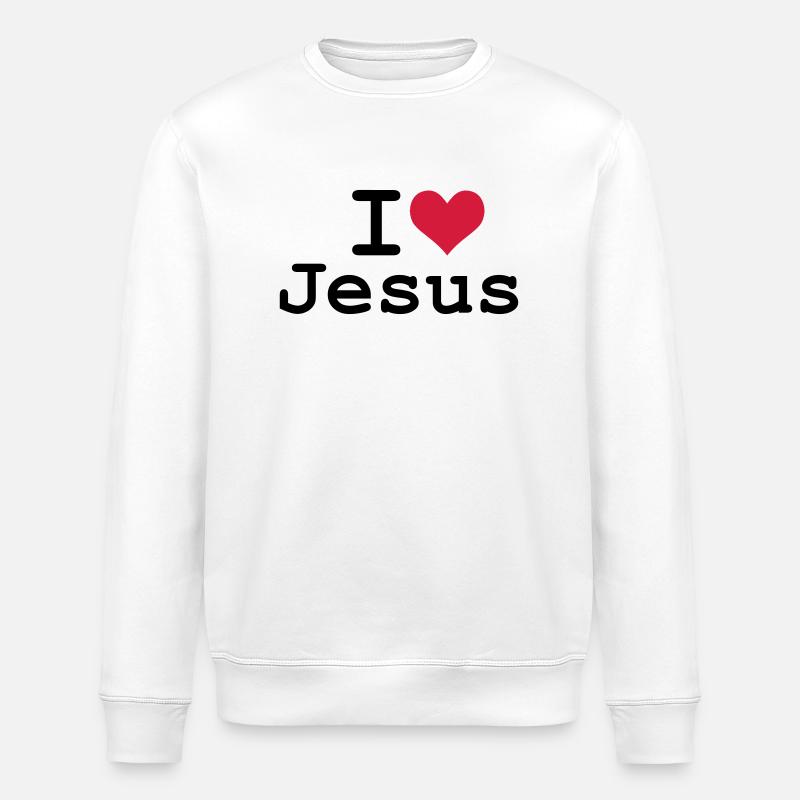 I Love Jesus - Stanley/Stella Unisex Bio-Sweatshirt ROLLER - Weiß