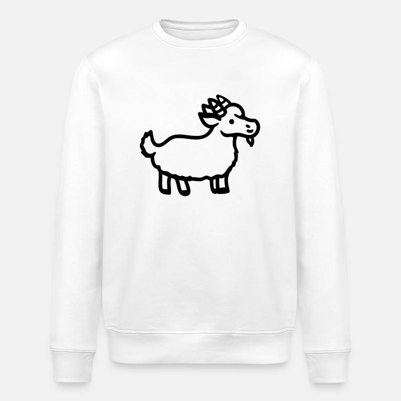 Ziege - Line - Stanley/Stella Unisex Bio-Sweatshirt ROLLER - Weiß