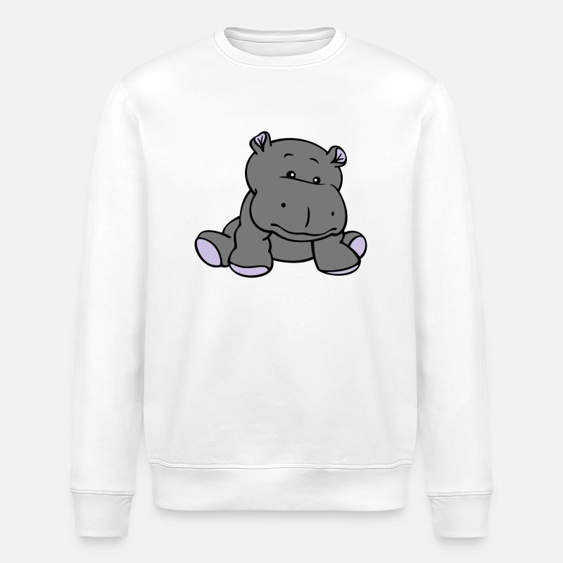 Hippo / Hippopotamus / bébé d'hippopotame (3C) - Sweat bio ROLLER Stanley/Stella Unisexe - blanc