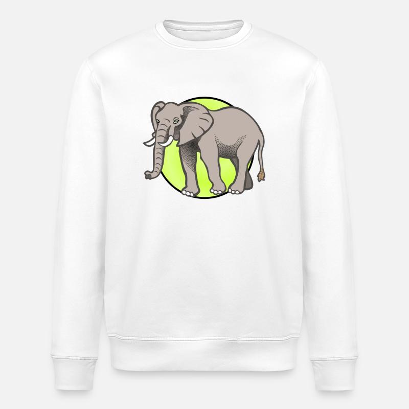 Elefant Elephant Zirkus - Stanley/Stella Unisex Bio-Sweatshirt ROLLER - Weiß