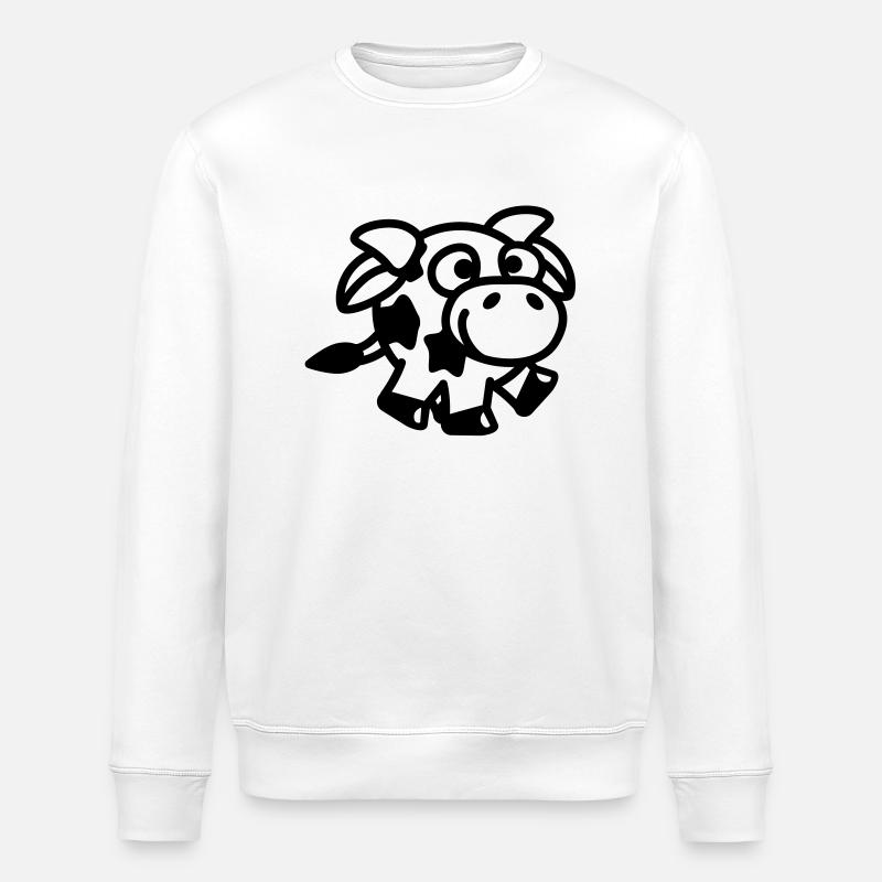 smiley_cow_1c - Sweat bio ROLLER Stanley/Stella Unisexe - blanc