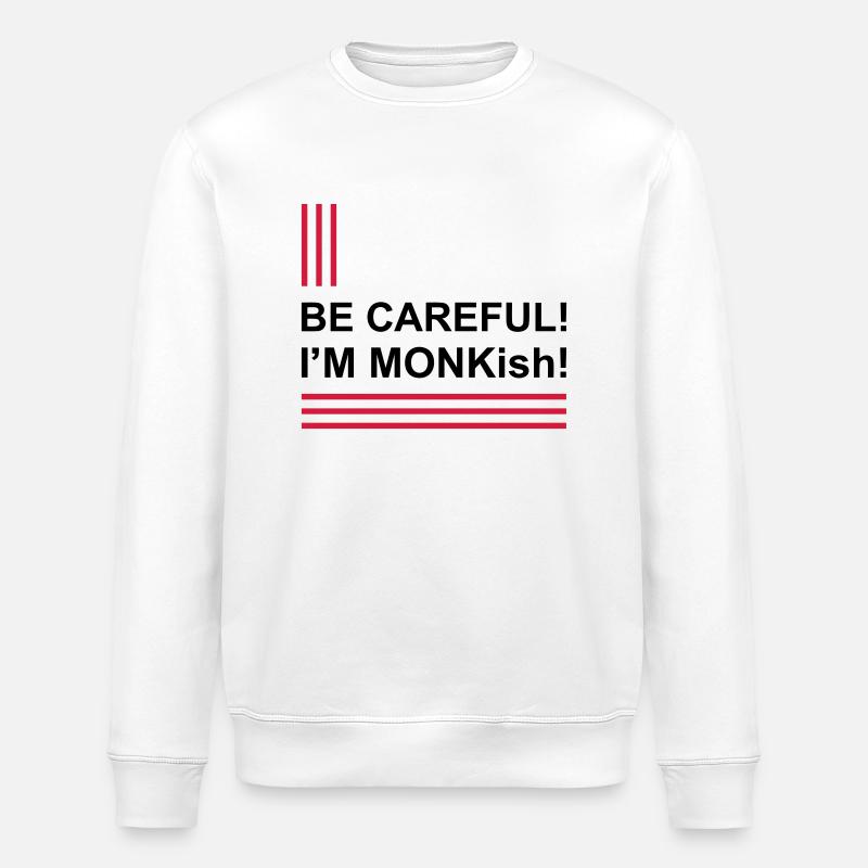 I'M monkish - Stanley/Stella ROLLER Unisex Organic Sweatshirt - white