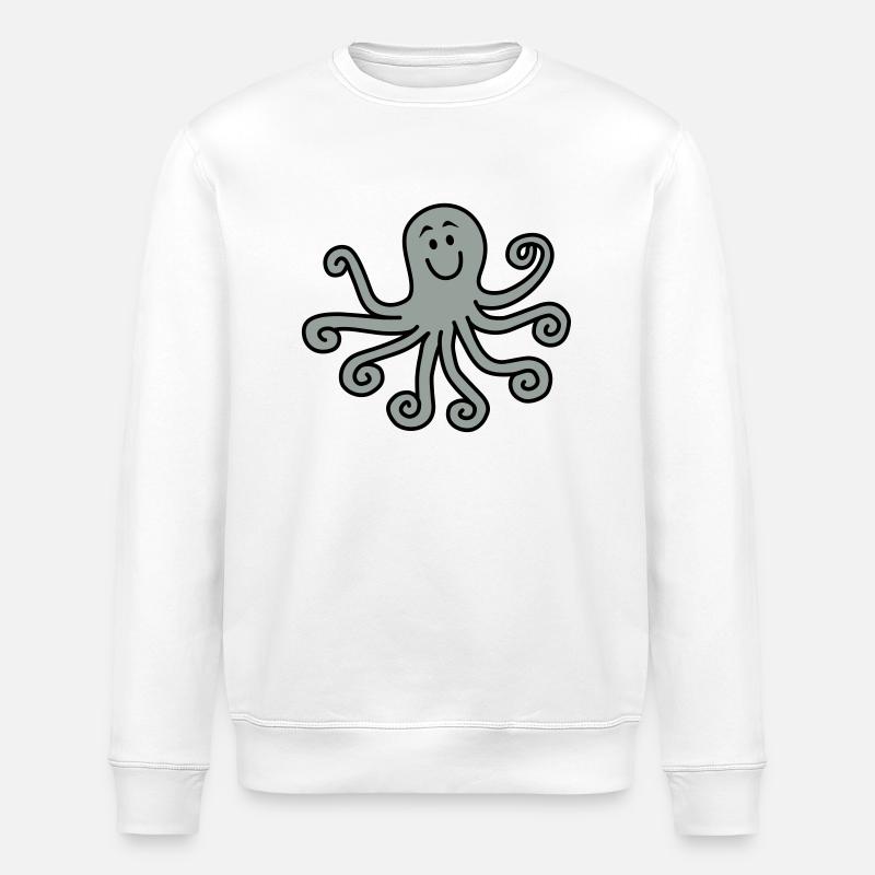 Octopus - Stanley/Stella ROLLER Unisex Organic Sweatshirt - white