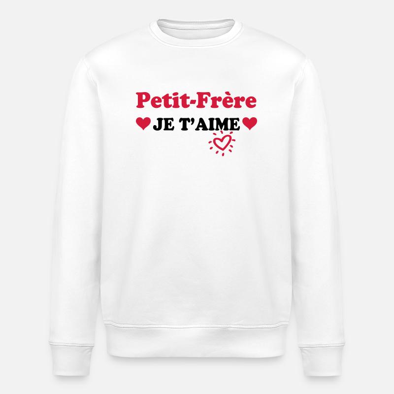 Petit-frère je t'aime - Stanley/Stella ROLLER Unisex Organic Sweatshirt - white