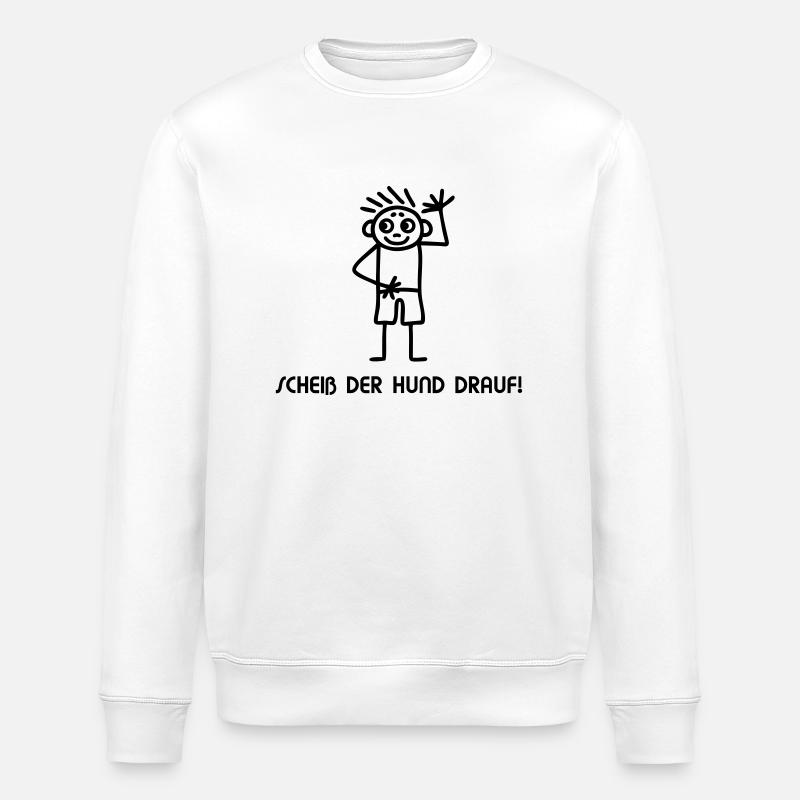 Strichmännchen scheiß drauf - Stanley/Stella Unisex Bio-Sweatshirt ROLLER - Weiß