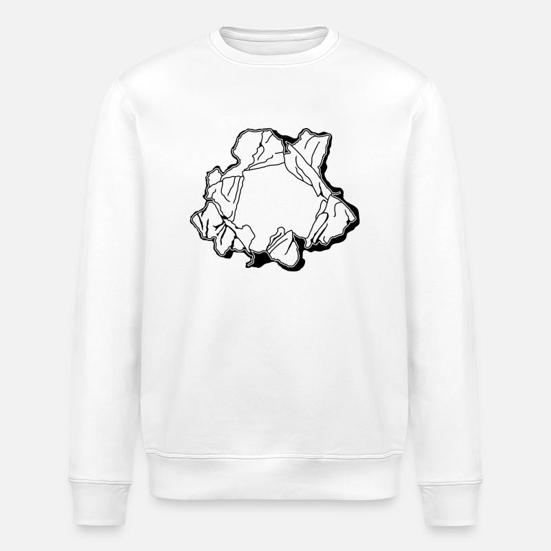 papier déchiré ca321 - Sweat bio ROLLER Stanley/Stella Unisexe - blanc