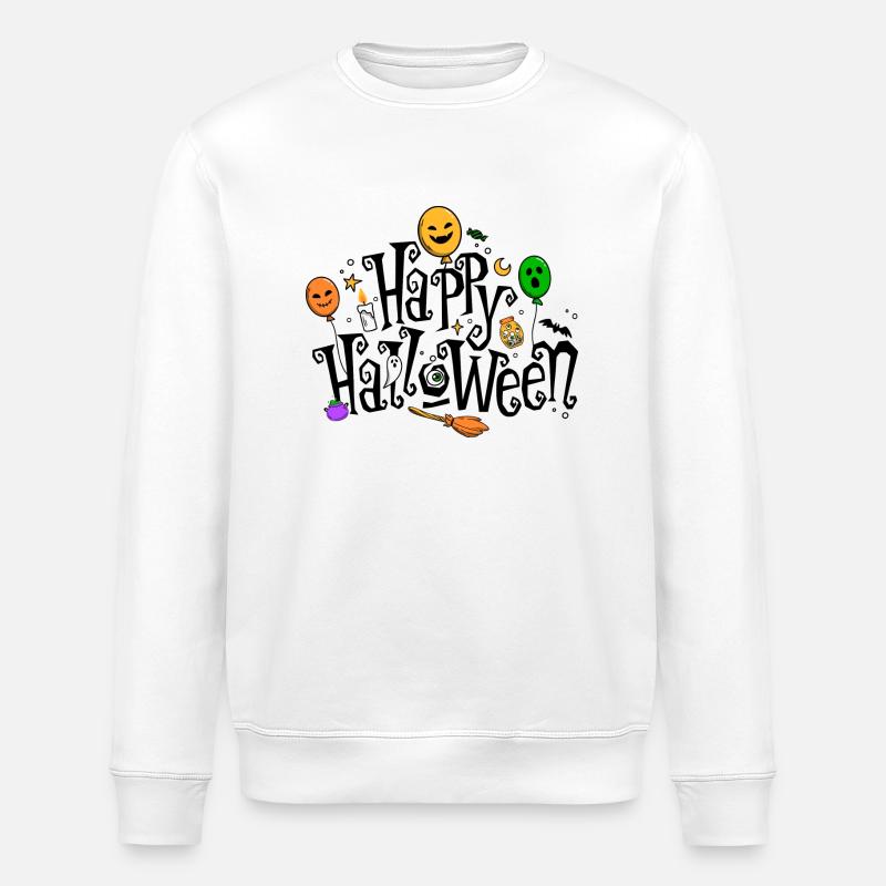 Fröhliches Halloween - Stanley/Stella Unisex Bio-Sweatshirt ROLLER - Weiß