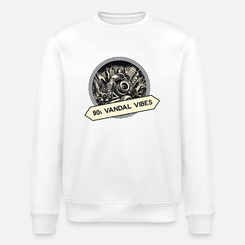 90er vibes - Stanley/Stella Unisex Bio-Sweatshirt ROLLER - Weiß