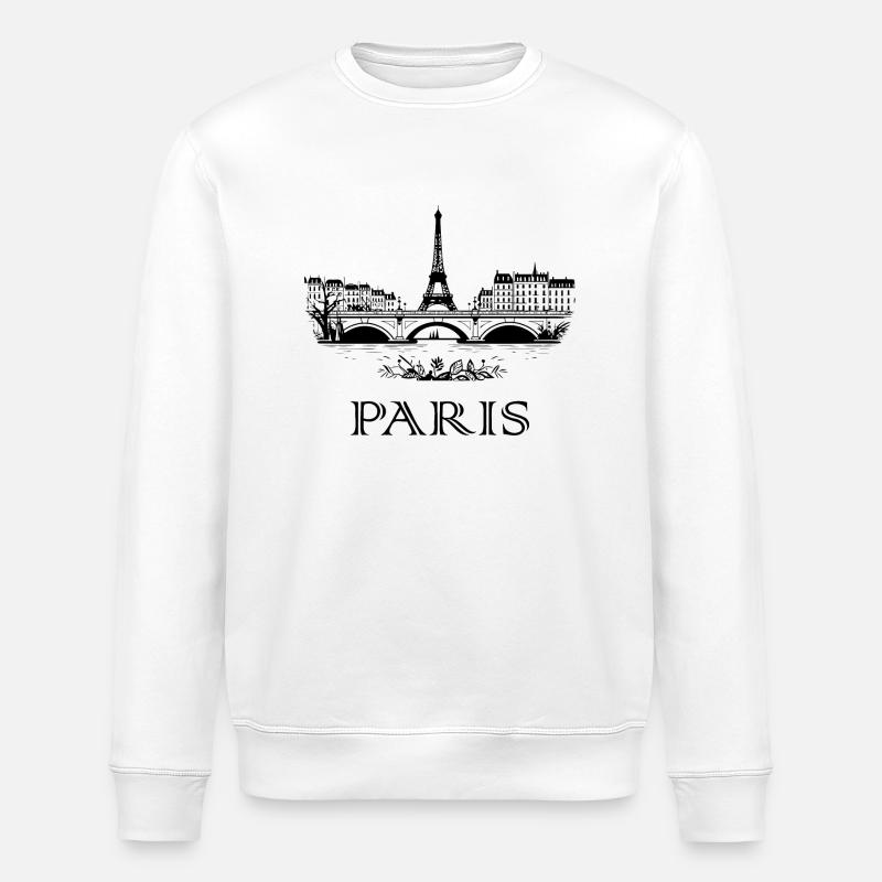 Paris - Stanley/Stella ROLLER Unisex Organic Sweatshirt - white