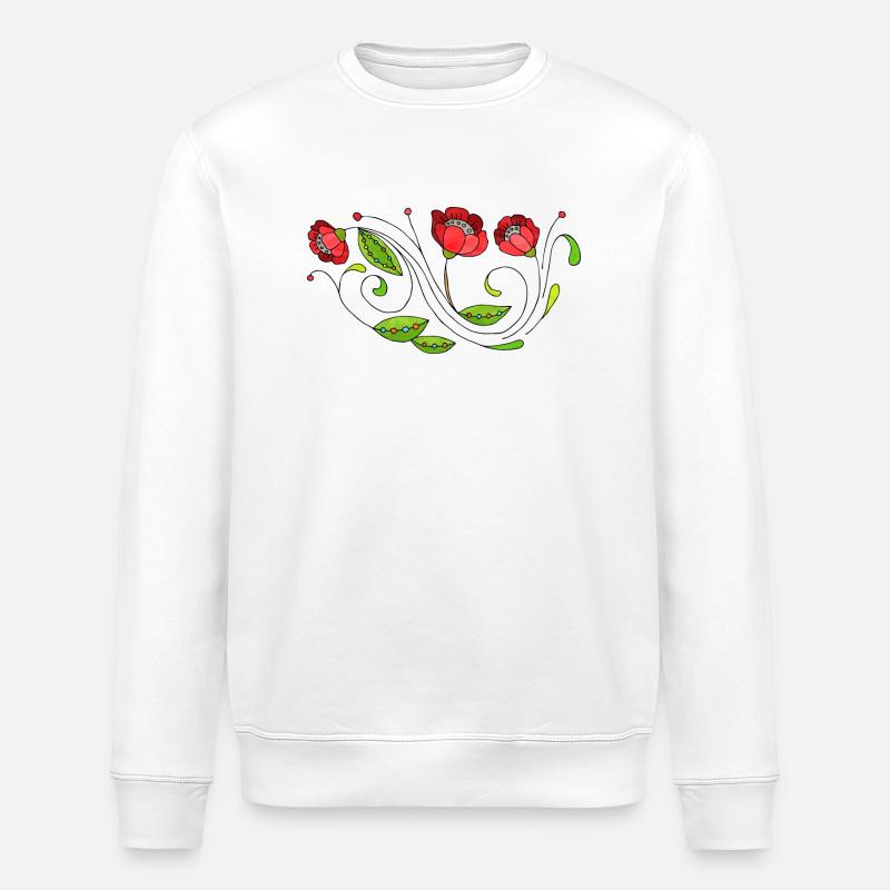 Blumen - Stanley/Stella Unisex Bio-Sweatshirt ROLLER - Weiß