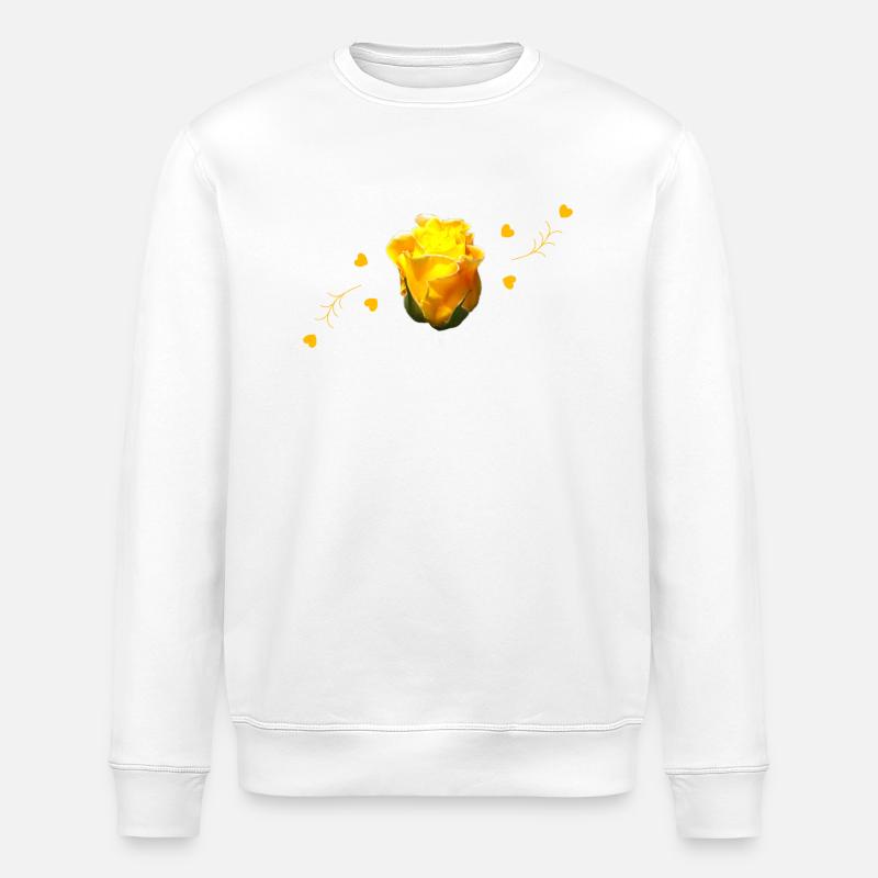 rose yellow rose - Stanley/Stella Unisex Bio-Sweatshirt ROLLER - Weiß