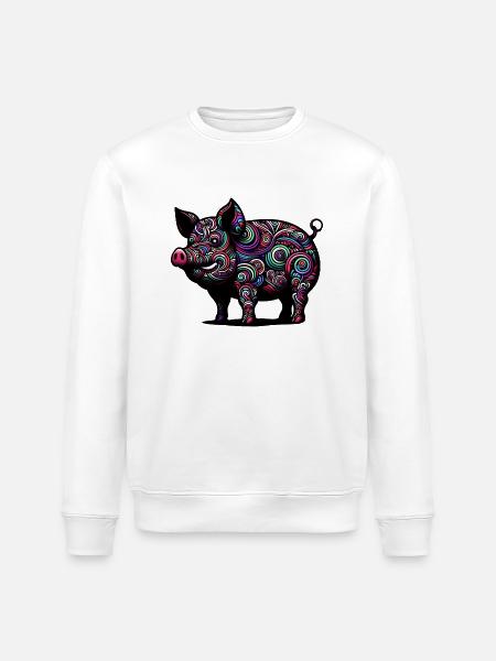 Buntes Schwein - Stanley/Stella Unisex Bio-Sweatshirt ROLLER - Weiß