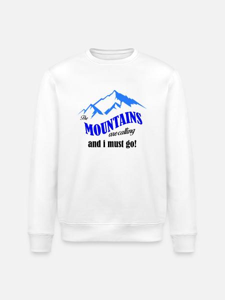 mountains are calling copy - Stanley/Stella ROLLER Unisex Organic Sweatshirt - white