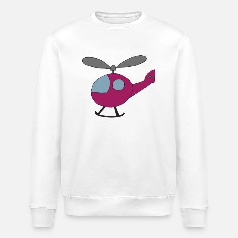 Hélicoptère Rose - Sweat bio ROLLER Stanley/Stella Unisexe - blanc