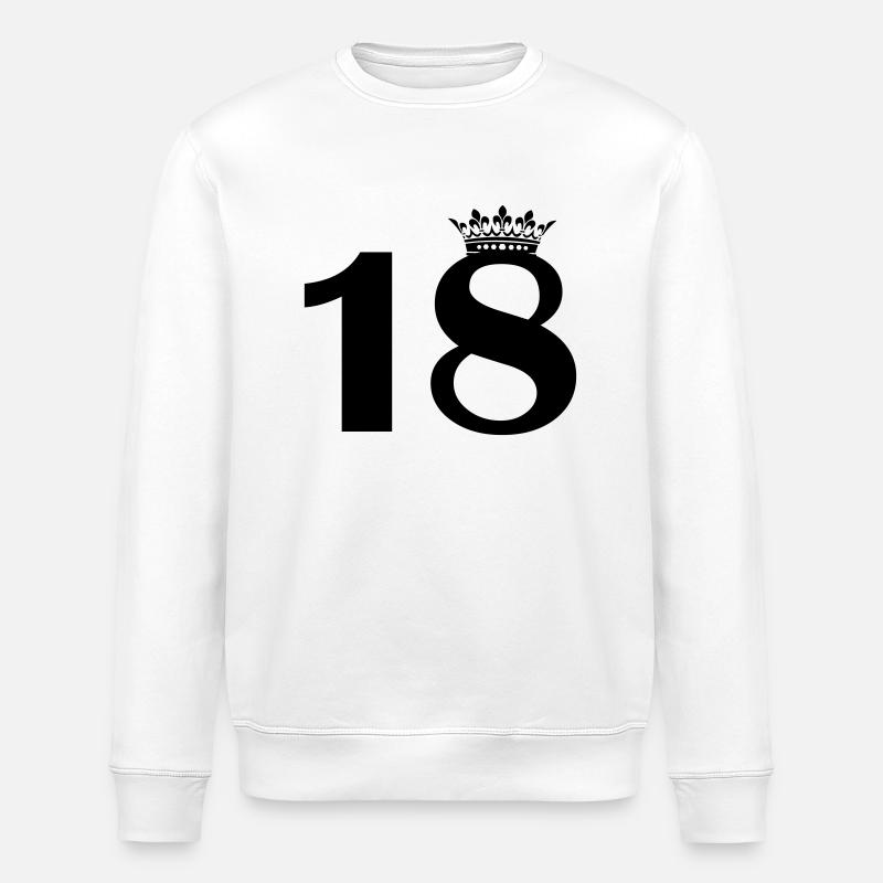 18 crowns - Stanley/Stella ROLLER Unisex Organic Sweatshirt - white