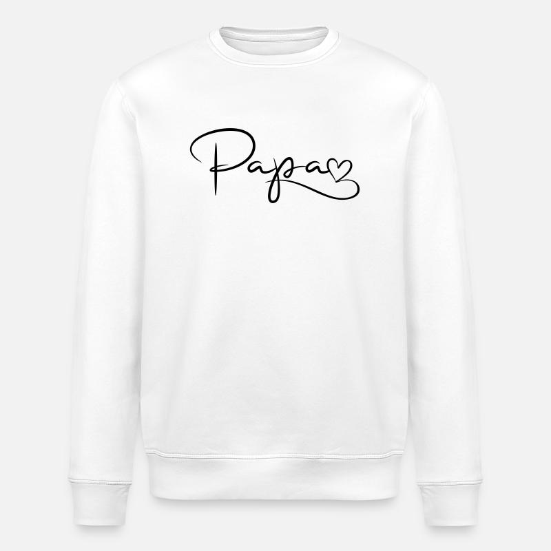 Police de papa avec coeur - Sweat bio ROLLER Stanley/Stella Unisexe - blanc