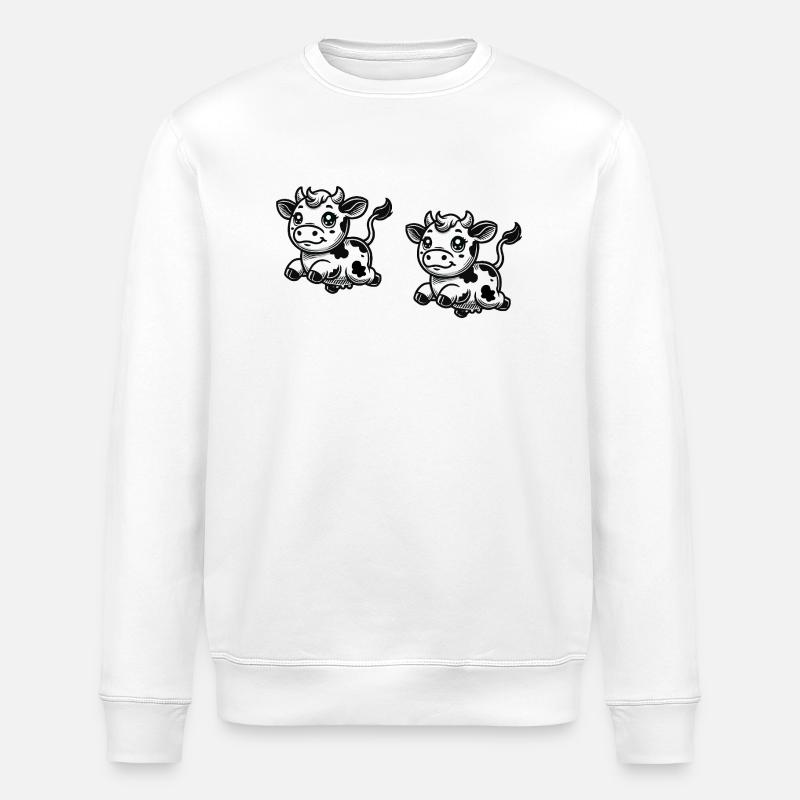 Kuh Comic - Stanley/Stella Unisex Bio-Sweatshirt ROLLER - Weiß